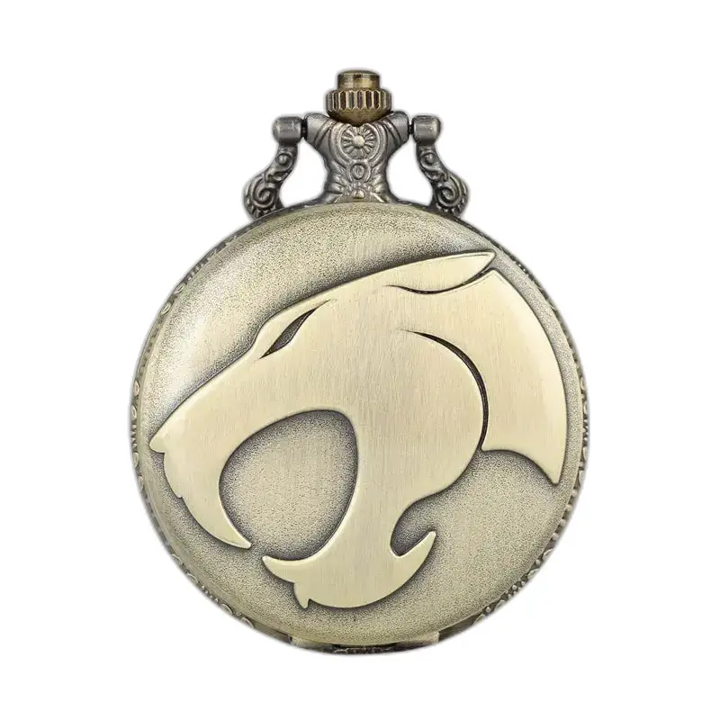 Orologio da tasca con collana pantera in bronzo
