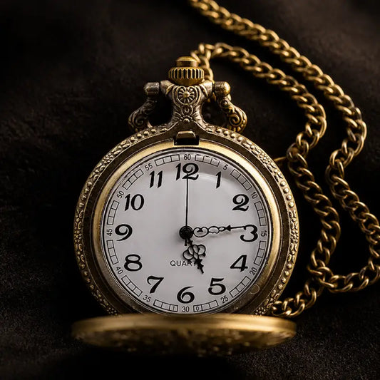 Orologio da tasca vintage al quarzo con leone da uomo - Univers Gousset