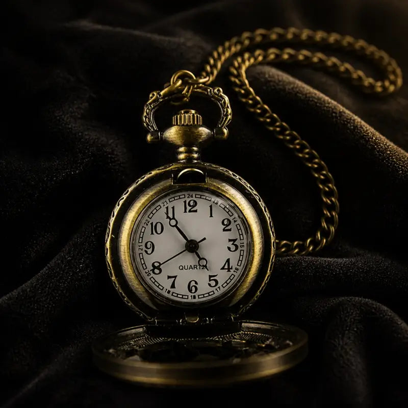 Orologio da tasca vintage con collana e batacchio a farfalla - Univers Gousset