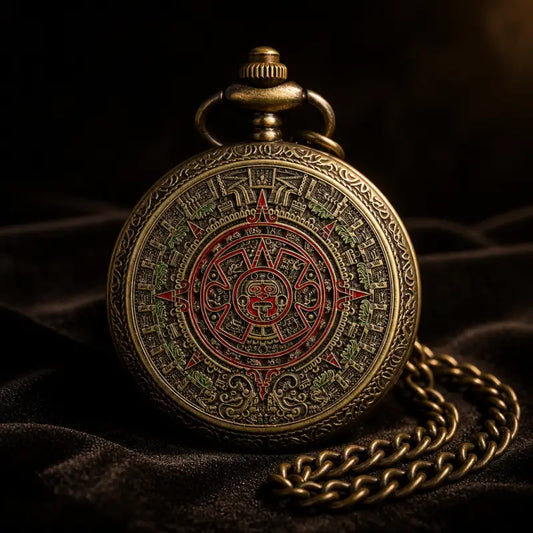 Orologio da tasca vintage con collana al quarzo Mandala - Univers Gousset