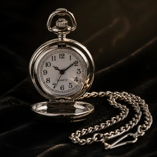 Romantico orologio da tasca con collana rosa da donna - Univers Gousset