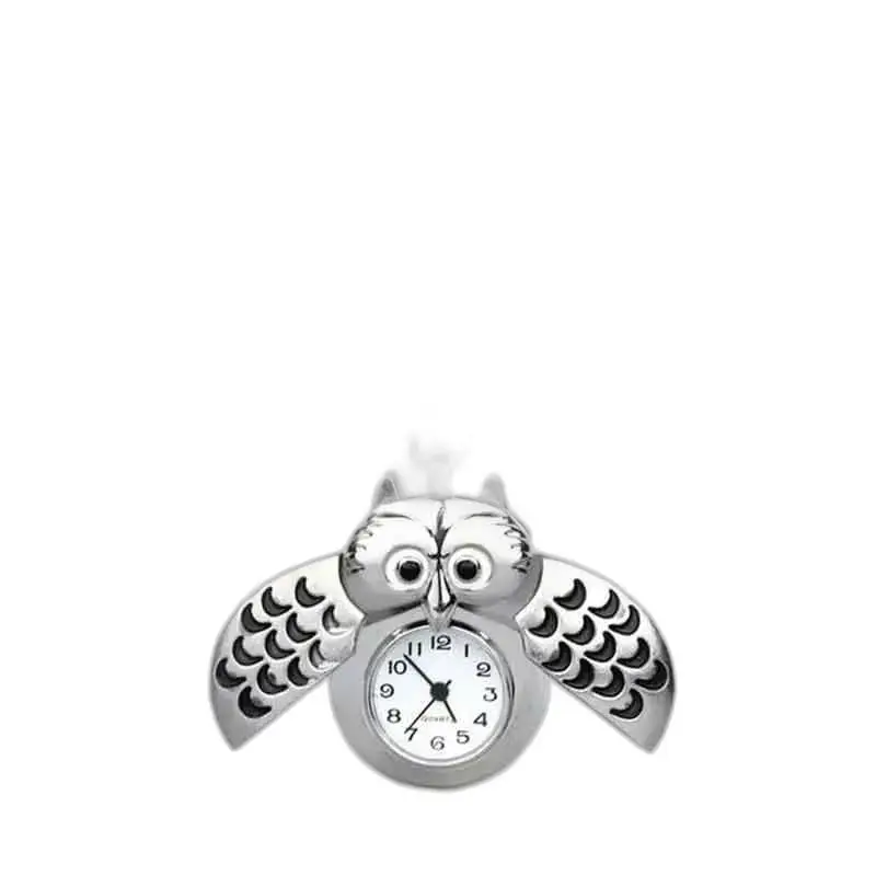 Elegante collana con orologio da gufo in diversi colori - blu