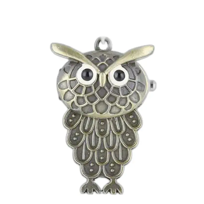 Collana con orologio Pendefit Gufo in acciaio inossidabile color bronzo