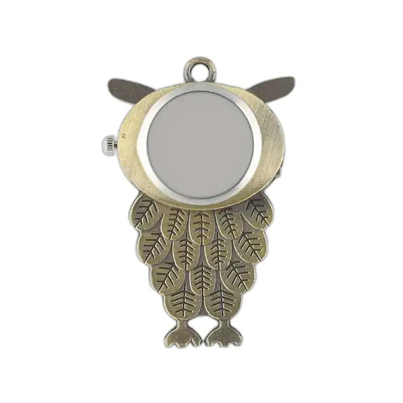 Collana con orologio Pendefit Gufo in acciaio inossidabile color bronzo
