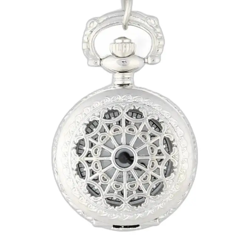 Collana vintage con orologio in bronzo argentato da donna