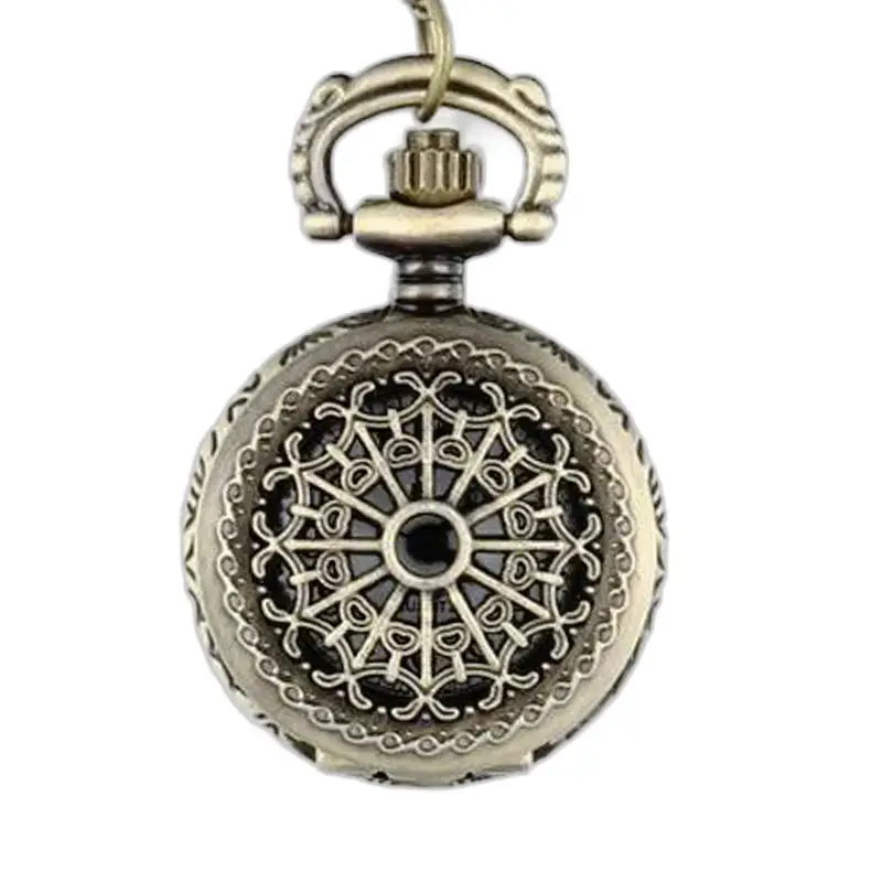 Collana vintage con orologio in bronzo argentato da donna
