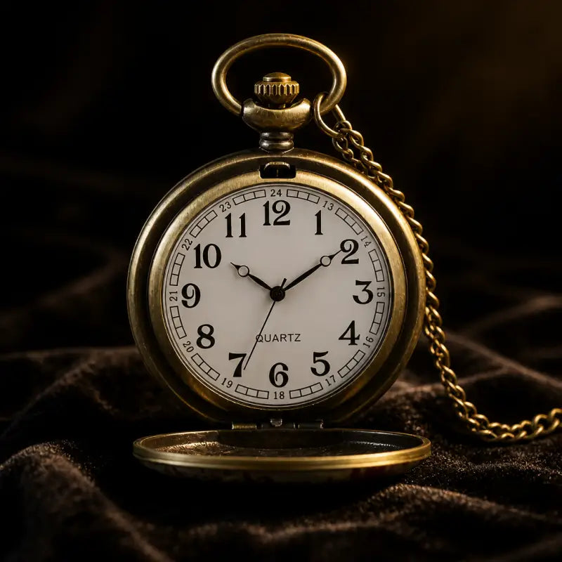 Collana vintage con orologio da tasca al quarzo da uomo - Univers Gousset