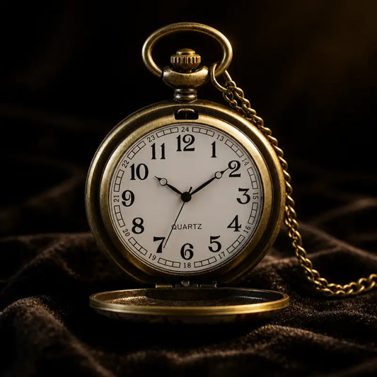 Collana vintage con orologio da tasca al quarzo da uomo - Univers Gousset