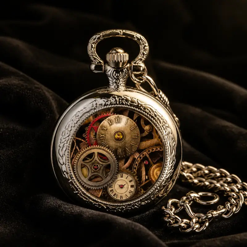Orologio da tasca vintage con collana Steampunk - Univers Gousset