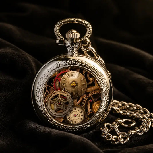 Orologio da tasca vintage con collana Steampunk - Univers Gousset