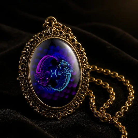 Orologio da tasca da donna con collana zodiacale in bronzo - Univers Gousset