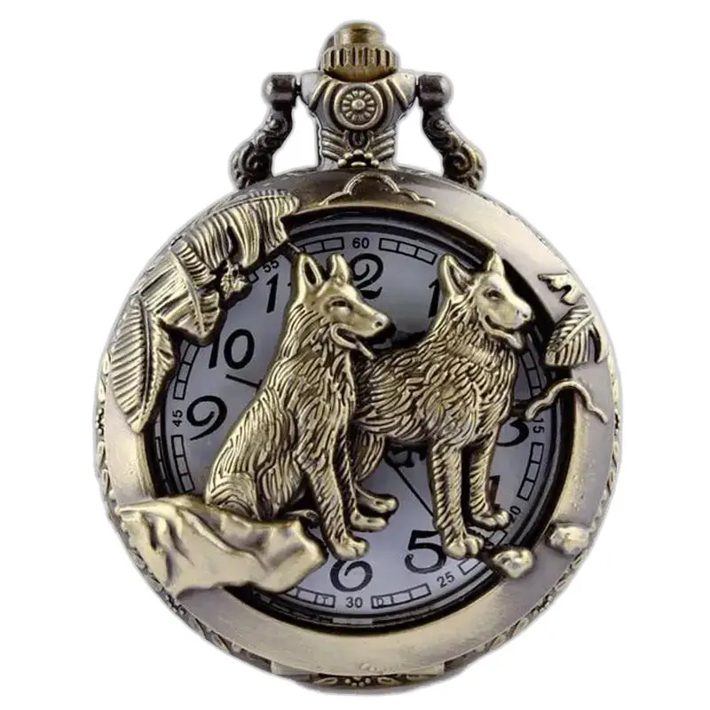 Collana con orologio da tasca con oroscopo cinese in bronzo - Ratto