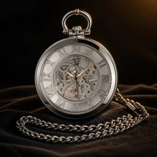 Orologio da tasca meccanico scheletrato da uomo - Univers Gousset