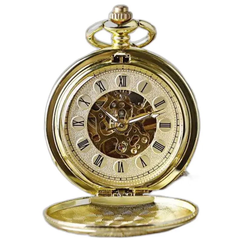 Orologio da tasca automatico di lusso con perle dorate