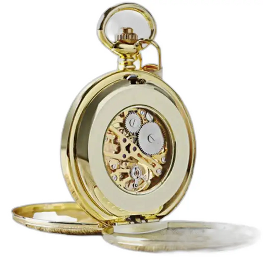 Orologio da tasca automatico di lusso con perle dorate