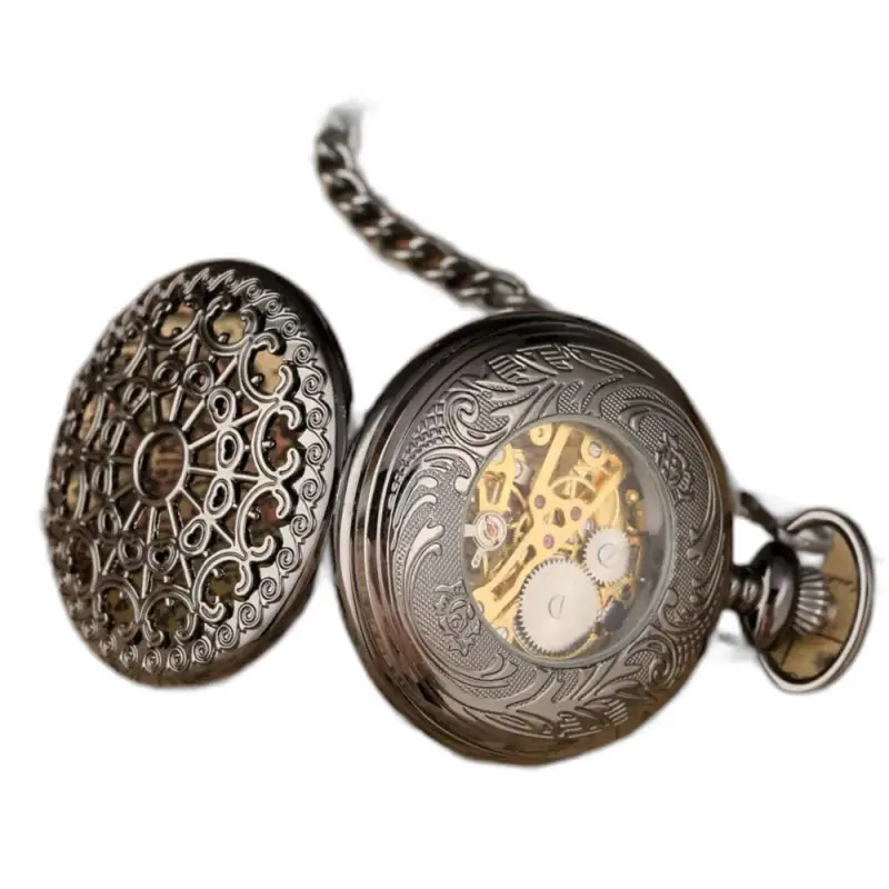 Orologio da tasca di lusso Steampunk meccanico nero antico