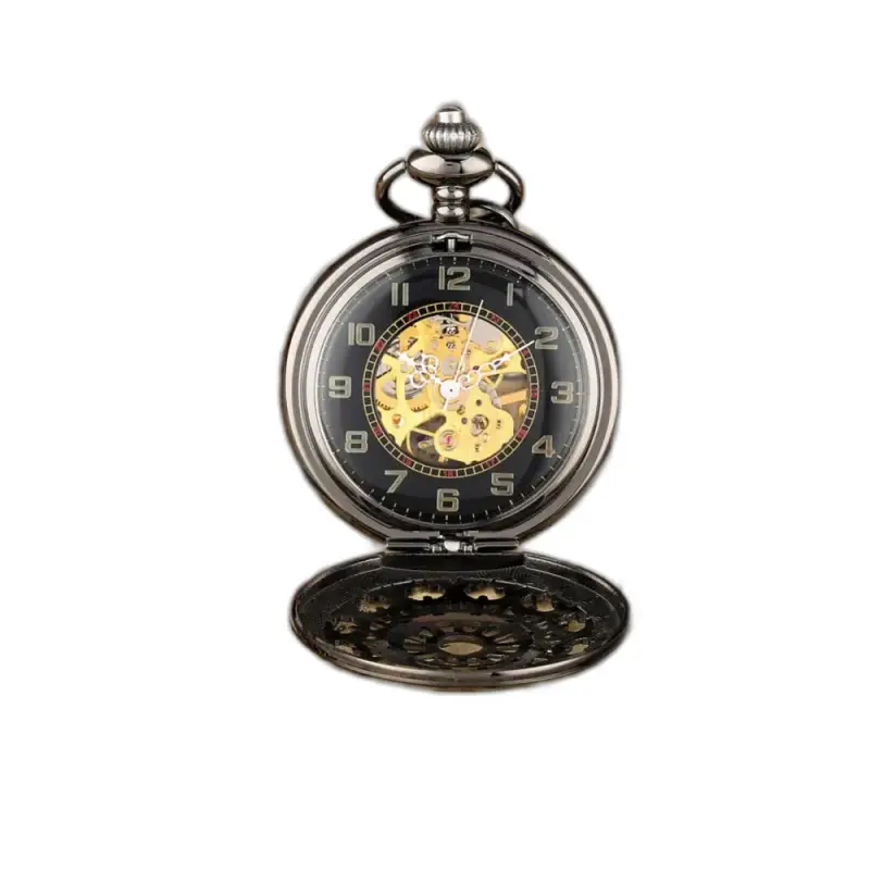 Orologio da tasca di lusso Steampunk meccanico nero antico
