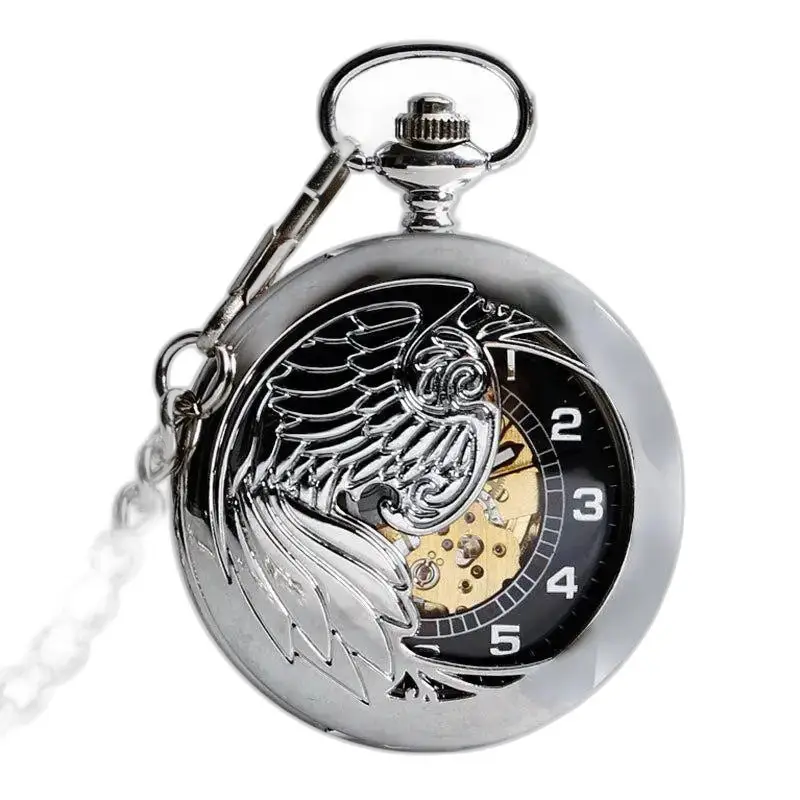 Elegante orologio da tasca automatico in argento