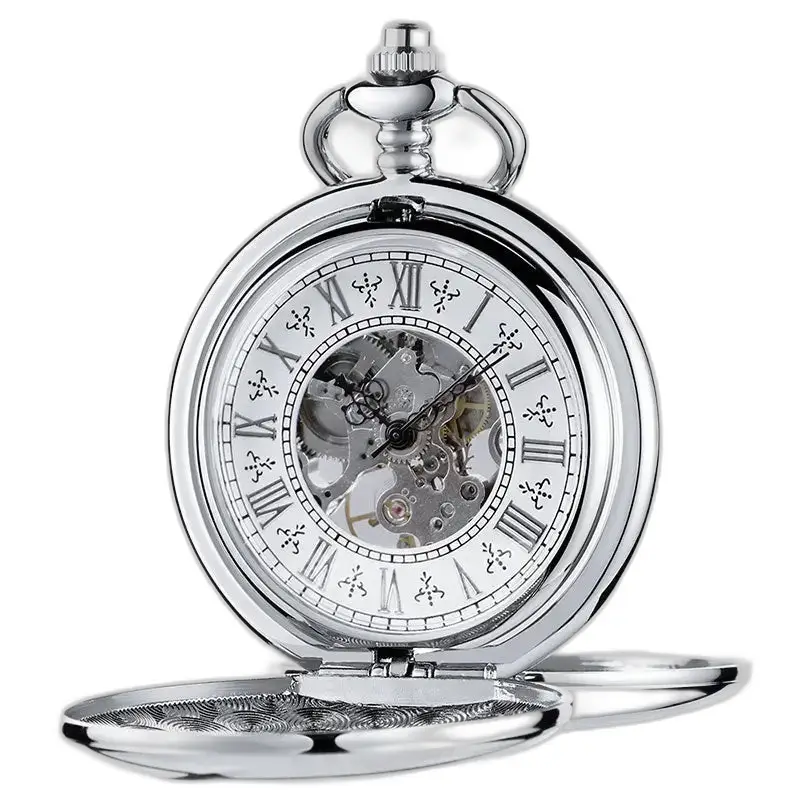 Orologio da tasca classico in argento con doppio cacciatore