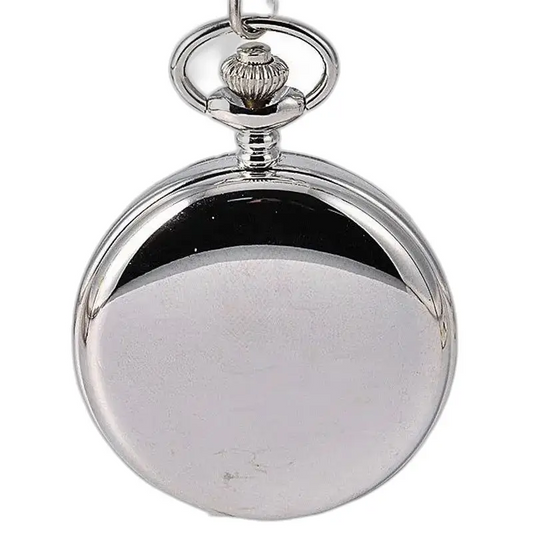 Elegante orologio da tasca meccanico in argento con doppio lembo