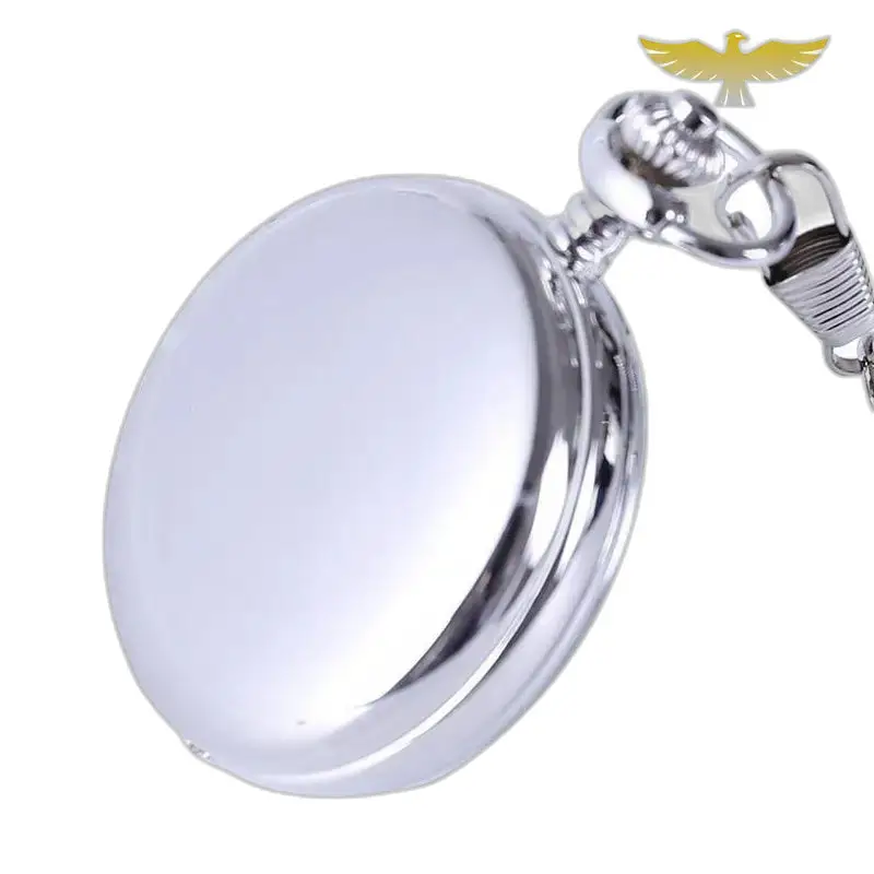 Elegante orologio da tasca meccanico in argento con doppio lembo
