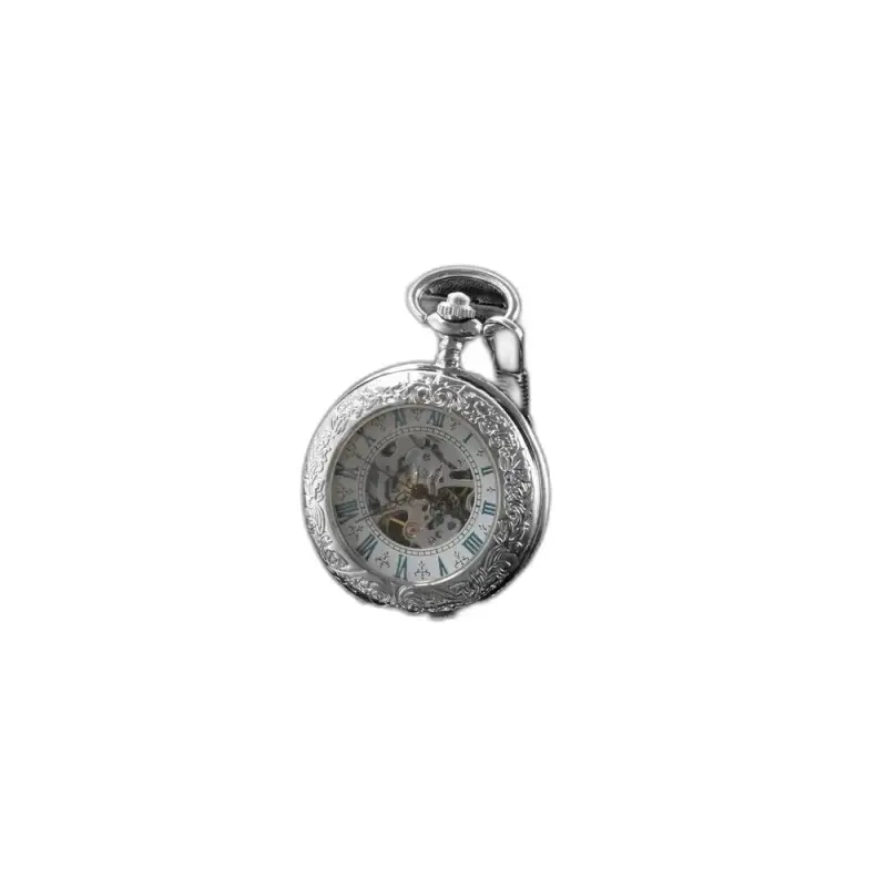 Orologio da tasca meccanico in argento di lusso