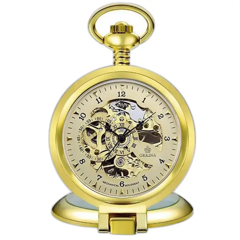 Orologio da tasca meccanico in argento vintage di lusso