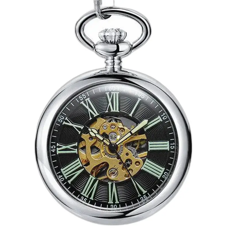 Orologio da tasca moderno in argento di lusso