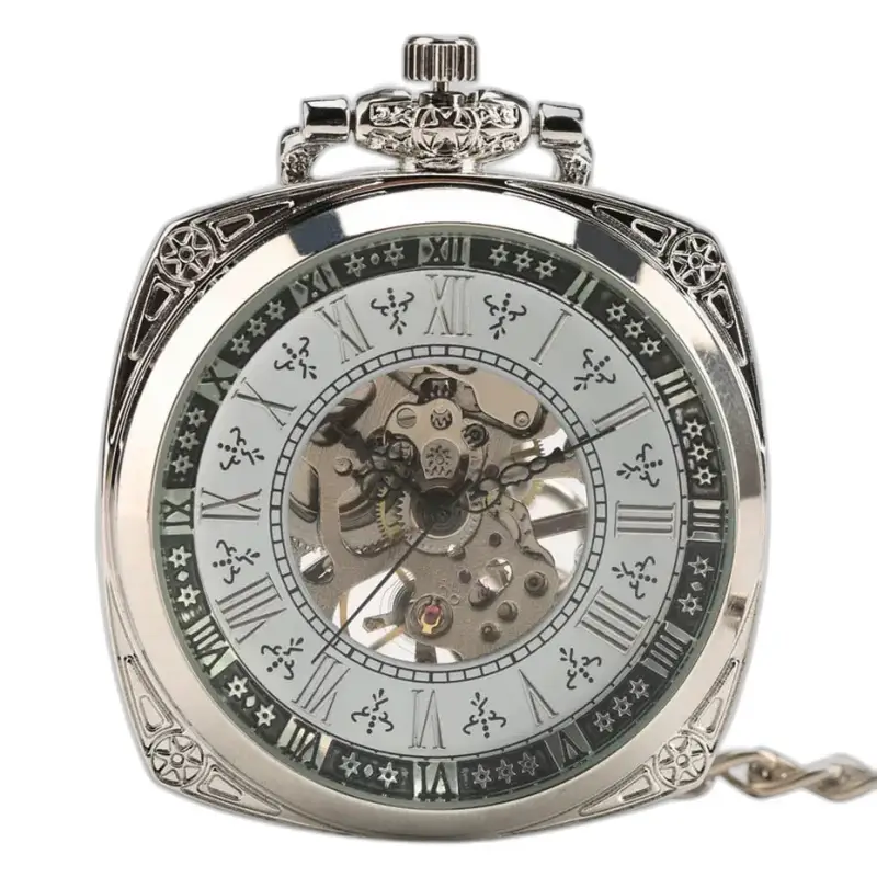 Orologio da tasca in argento dallo stile moderno da uomo