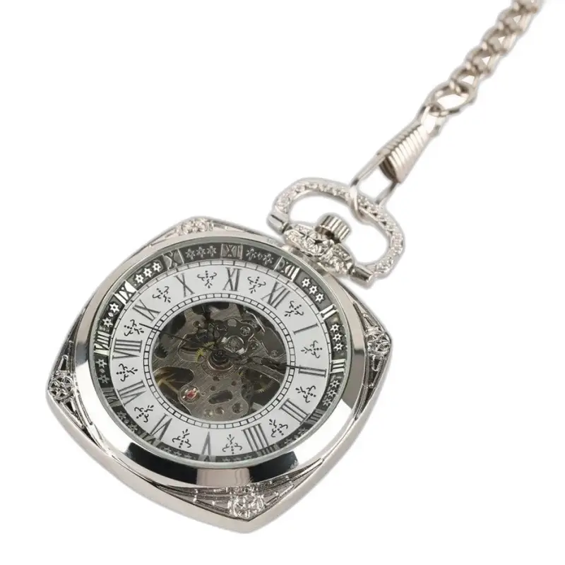 Orologio da tasca in argento dallo stile moderno da uomo