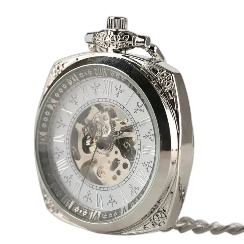 Orologio da tasca in argento dallo stile moderno da uomo