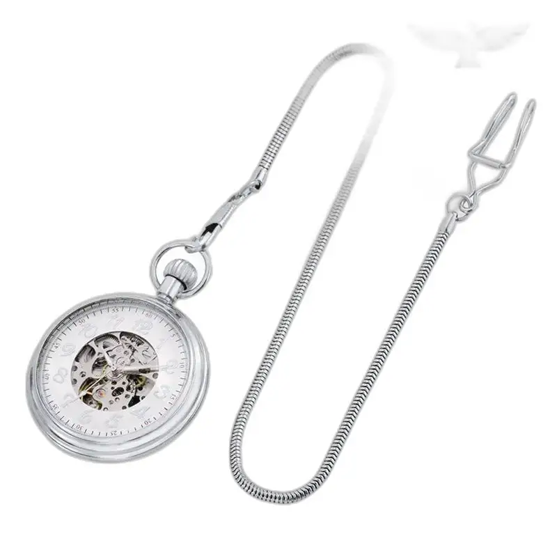 Orologio da tasca automatico argento quadrante aperto