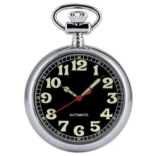 Elegante orologio da tasca automatico con quadrante aperto - Oro