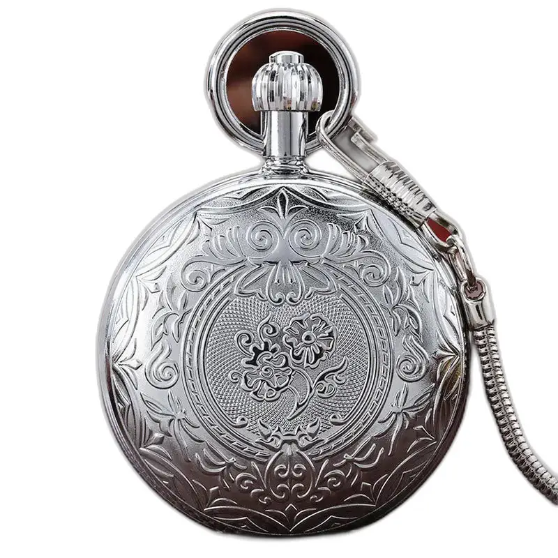 Orologio da tasca automatico con fiore di lusso chic