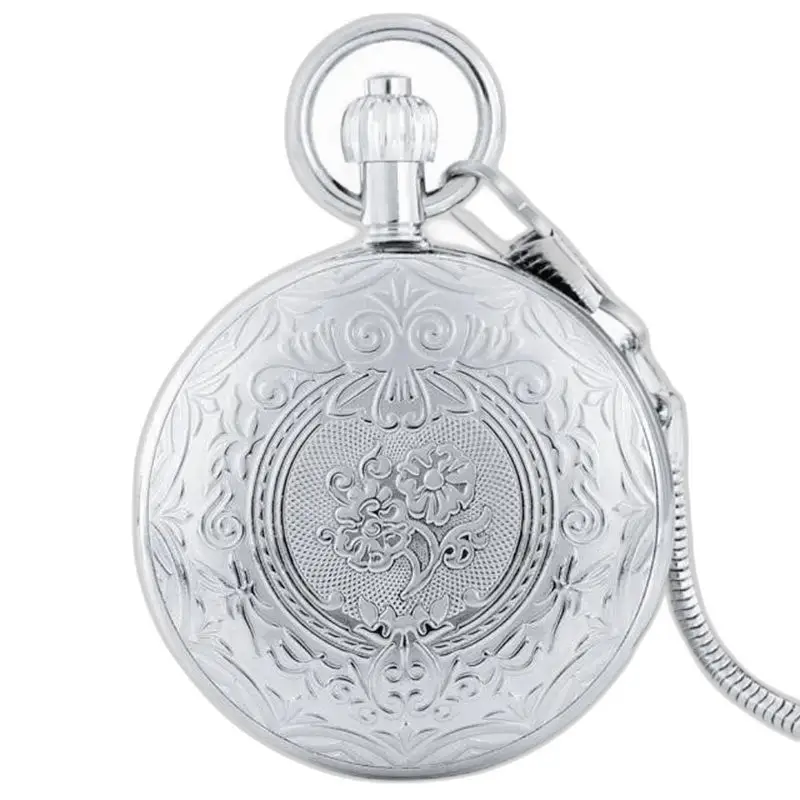 Orologio da tasca automatico con fiore di lusso chic