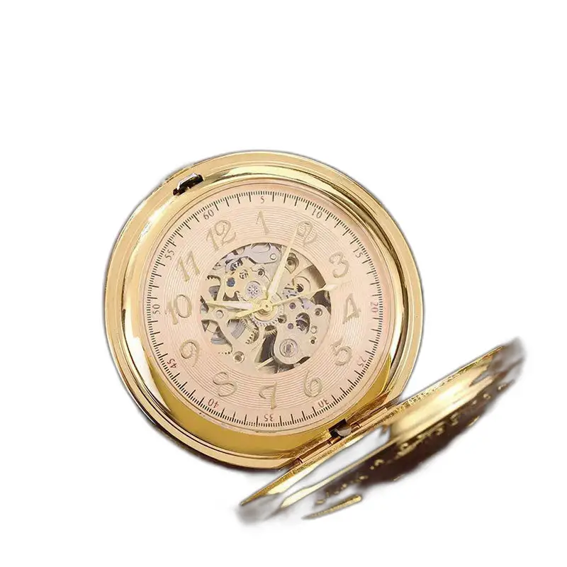Orologio da tasca automatico chic treno dorato