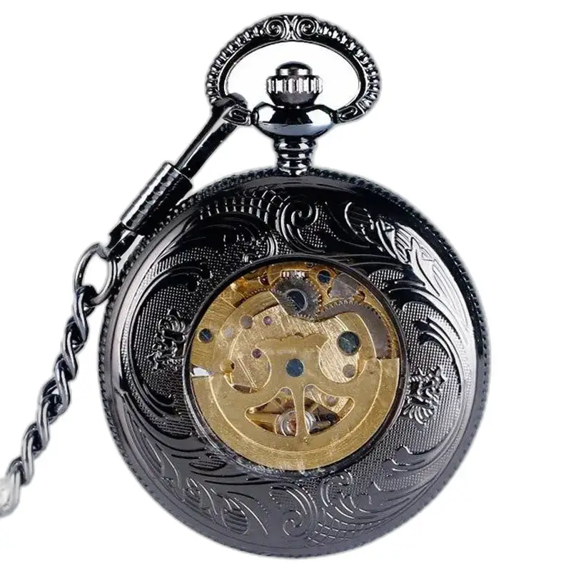 Orologio da tasca automatico Mystic Hearth nero