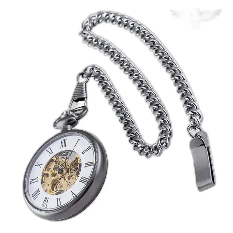 Orologio da tasca automatico con quadrante aperto e fascino vintage