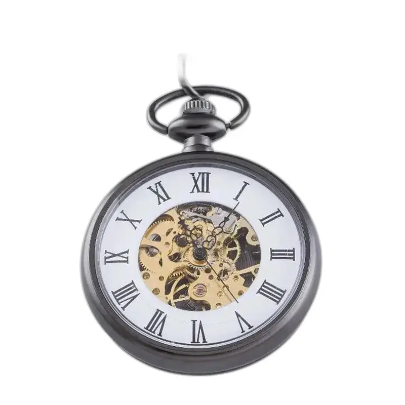Orologio da tasca automatico con quadrante aperto e fascino vintage