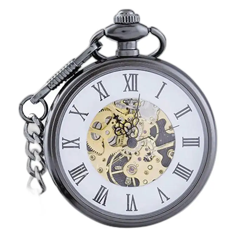 Orologio da tasca automatico con quadrante aperto e fascino vintage