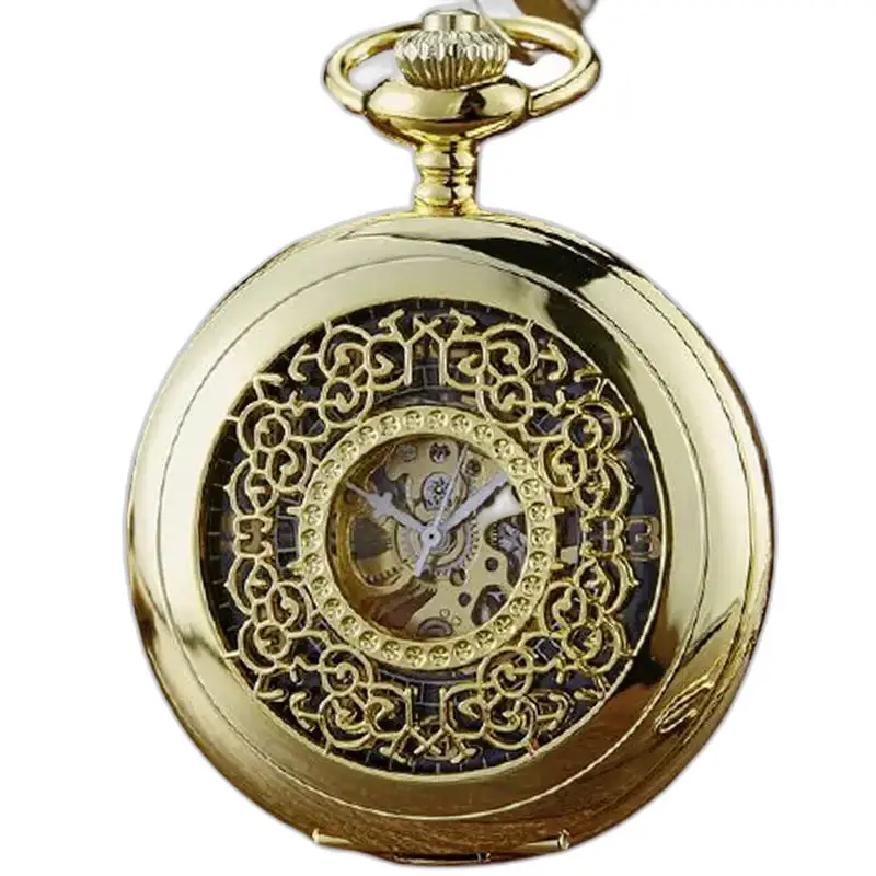 Orologio da tasca Steampunk moderno cavo nero