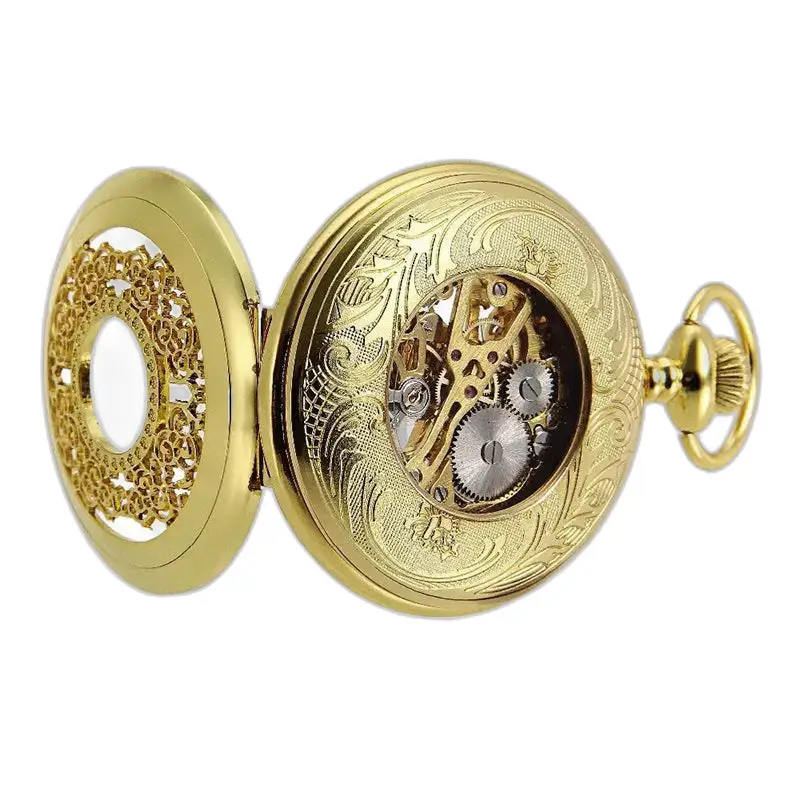 Orologio da tasca Steampunk moderno cavo nero