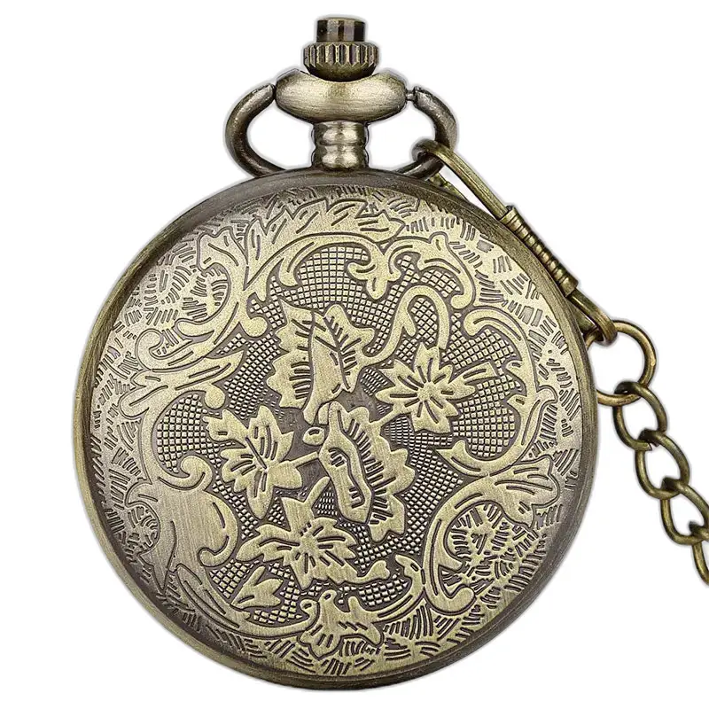 Orologio da tasca moderno ed elegante in bronzo con libellula