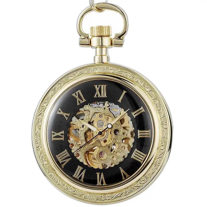 Orologio da tasca moderno e di lusso con quadrante aperto - nero