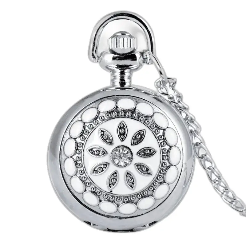 Orologio da tasca a fiore Chic Pearl in argento