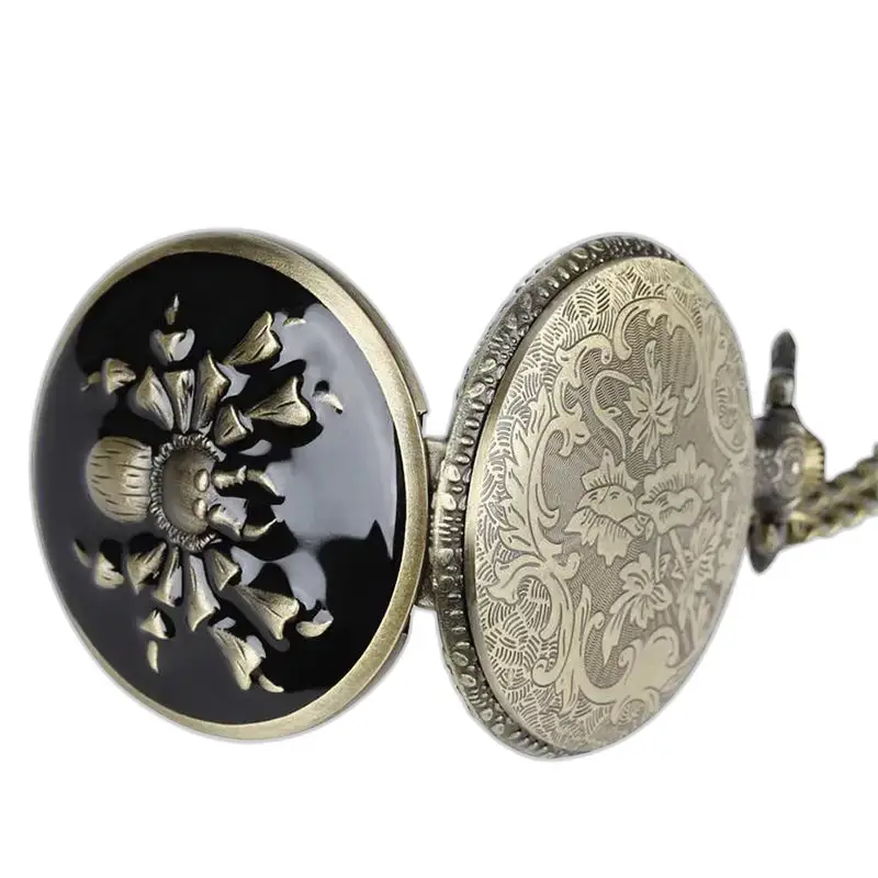 Orologio da tasca con collana di ragno in stile fantasia