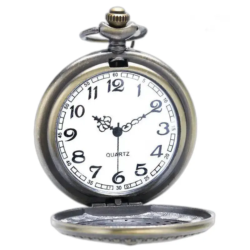 Orologio da tasca con collana in bronzo vintage Birdy