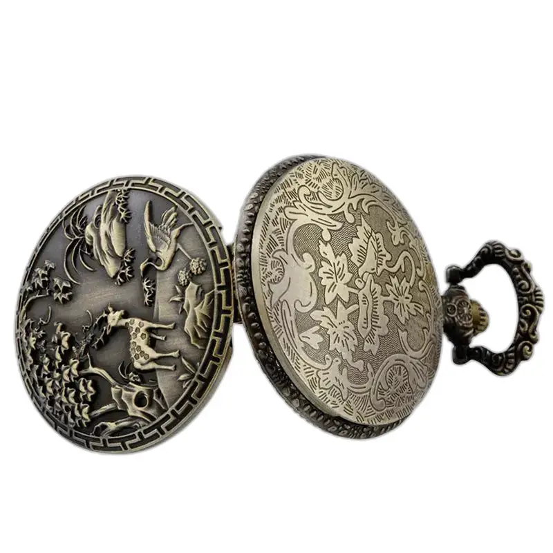 Orologio da tasca vintage con collana in bronzo Eden