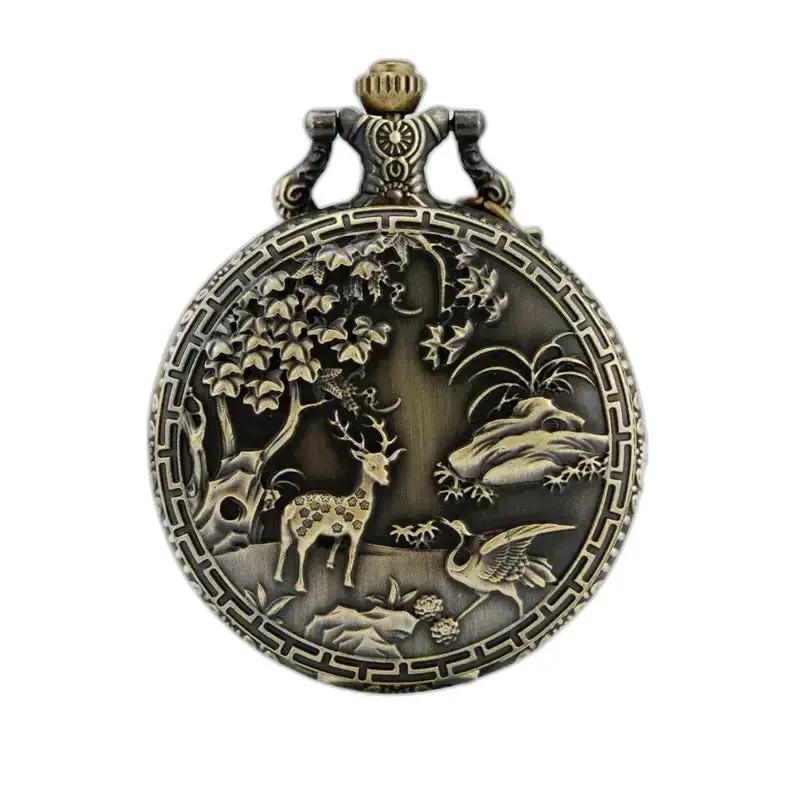 Orologio da tasca vintage con collana in bronzo Eden
