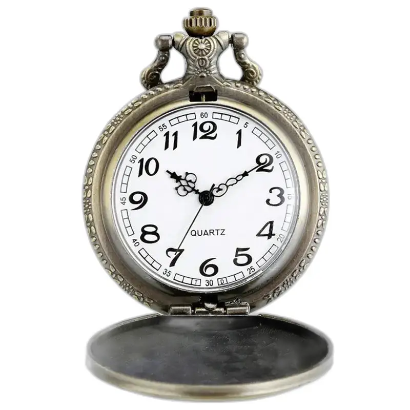 Orologio da tasca vintage con collana in bronzo Eden